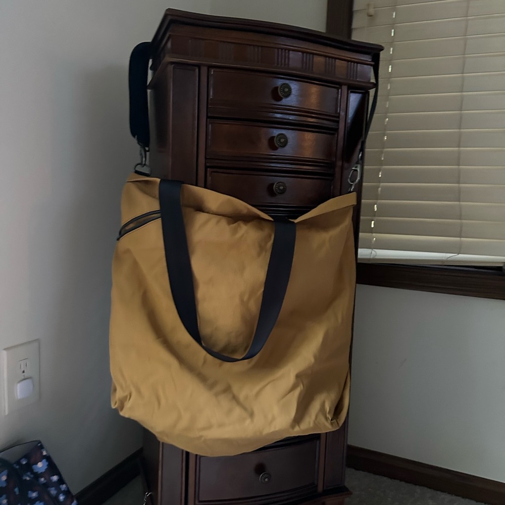 Athleta Mustard Hobo Bag with Black Straps